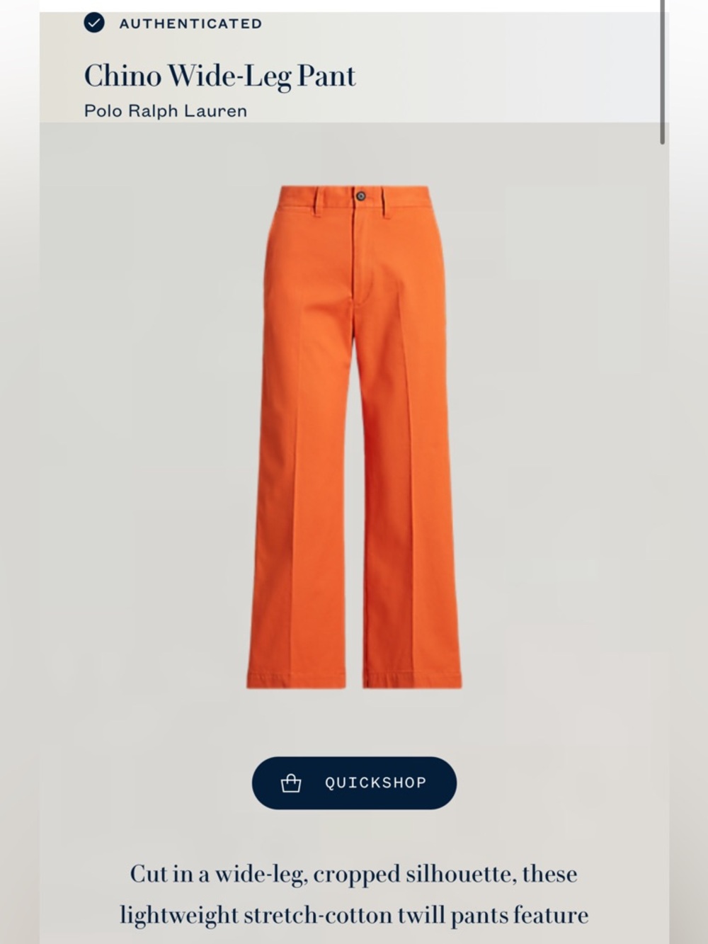 Polo Ralph Lauren Wide Leg Chino - Picture 2 of 13